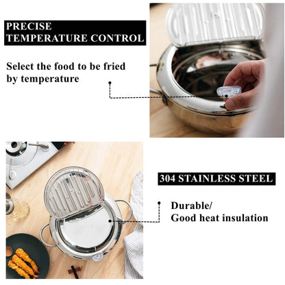 304 Stainless Steel Deep Fryer Pot for Frying Chicken
