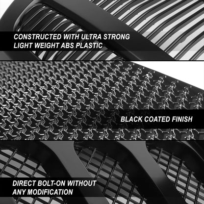 Front Bumper Grille Assembly for Acura TLX (2015–2017) Matte Black OE Style