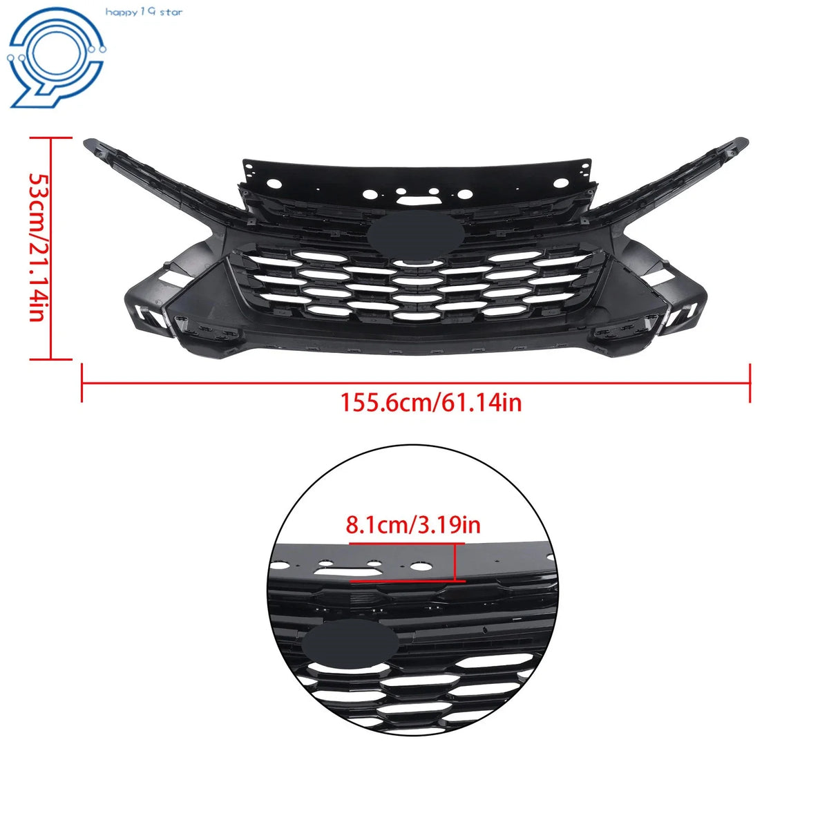 Front Bumper Grille Gloss Black for Chevrolet Trax ACTIV (2024–2025) 42862301