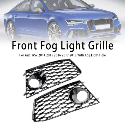 Pair Fog Light Lamp Frame Grille Covers for Audi RS7 (2014–2018) Grille-643-A
