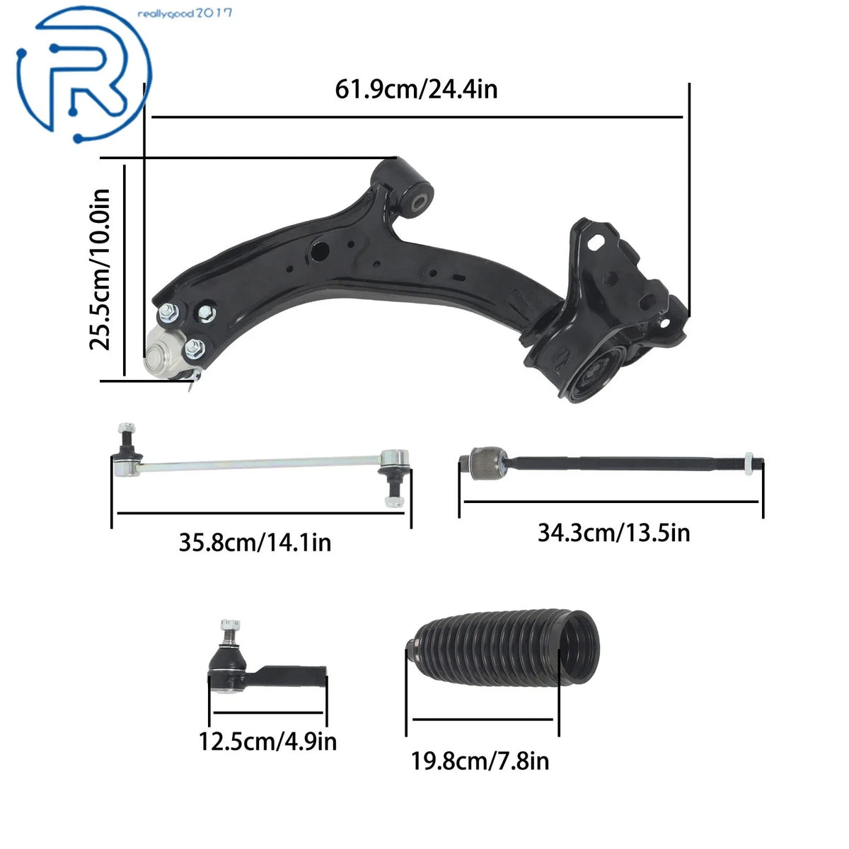 Set of 12 Front Lower Control Arms Tie Rods Sway Bar Kit for Honda CR-V (2007–2011)