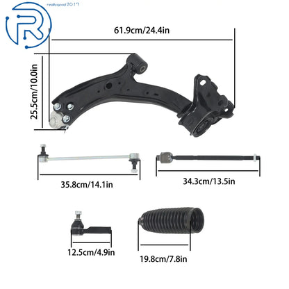Set of 12 Front Lower Control Arms Tie Rods Sway Bar Kit for Honda CR-V (2007–2011)