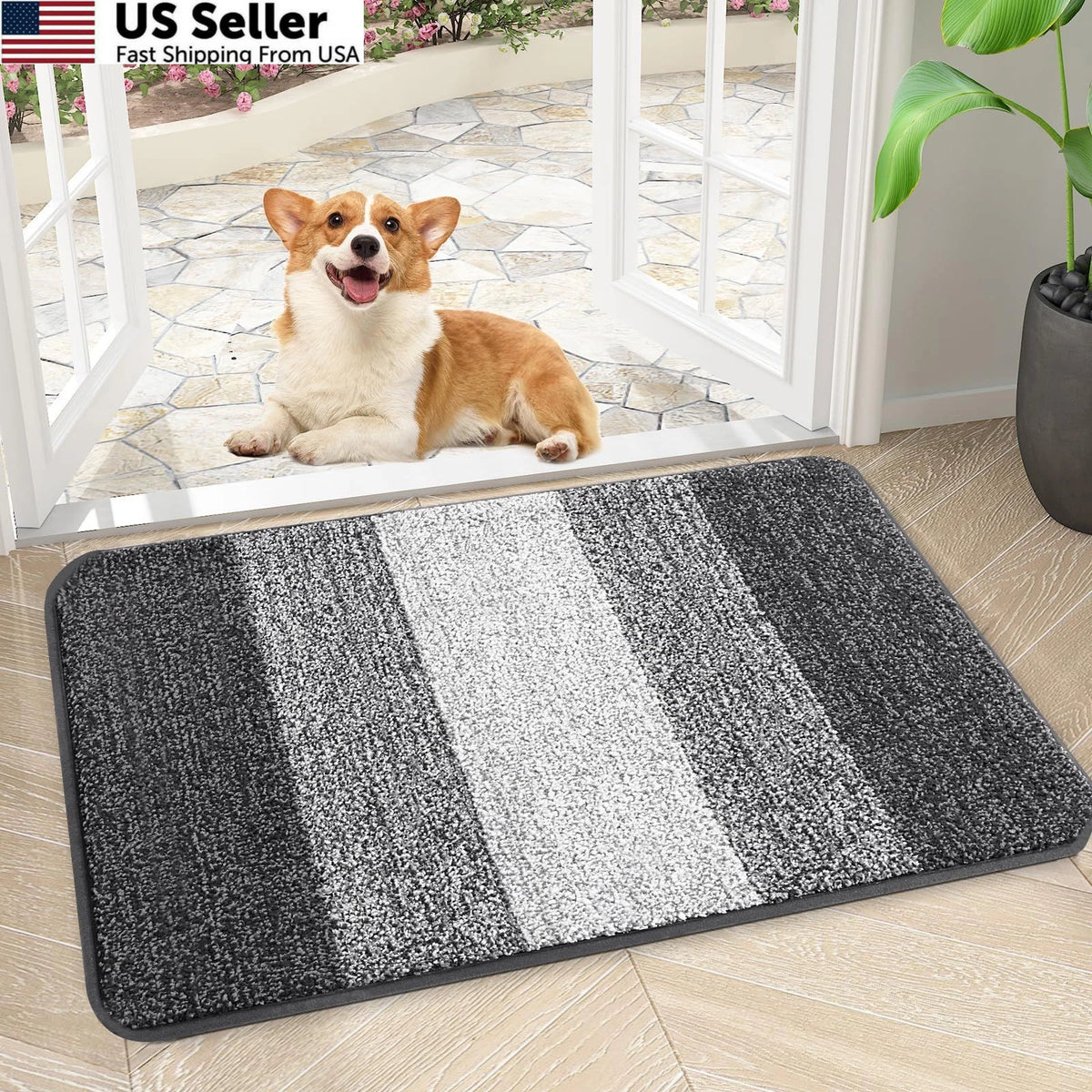 30x17 Non-Slip Absorbent Door Mat for Indoor Outdoor Use
