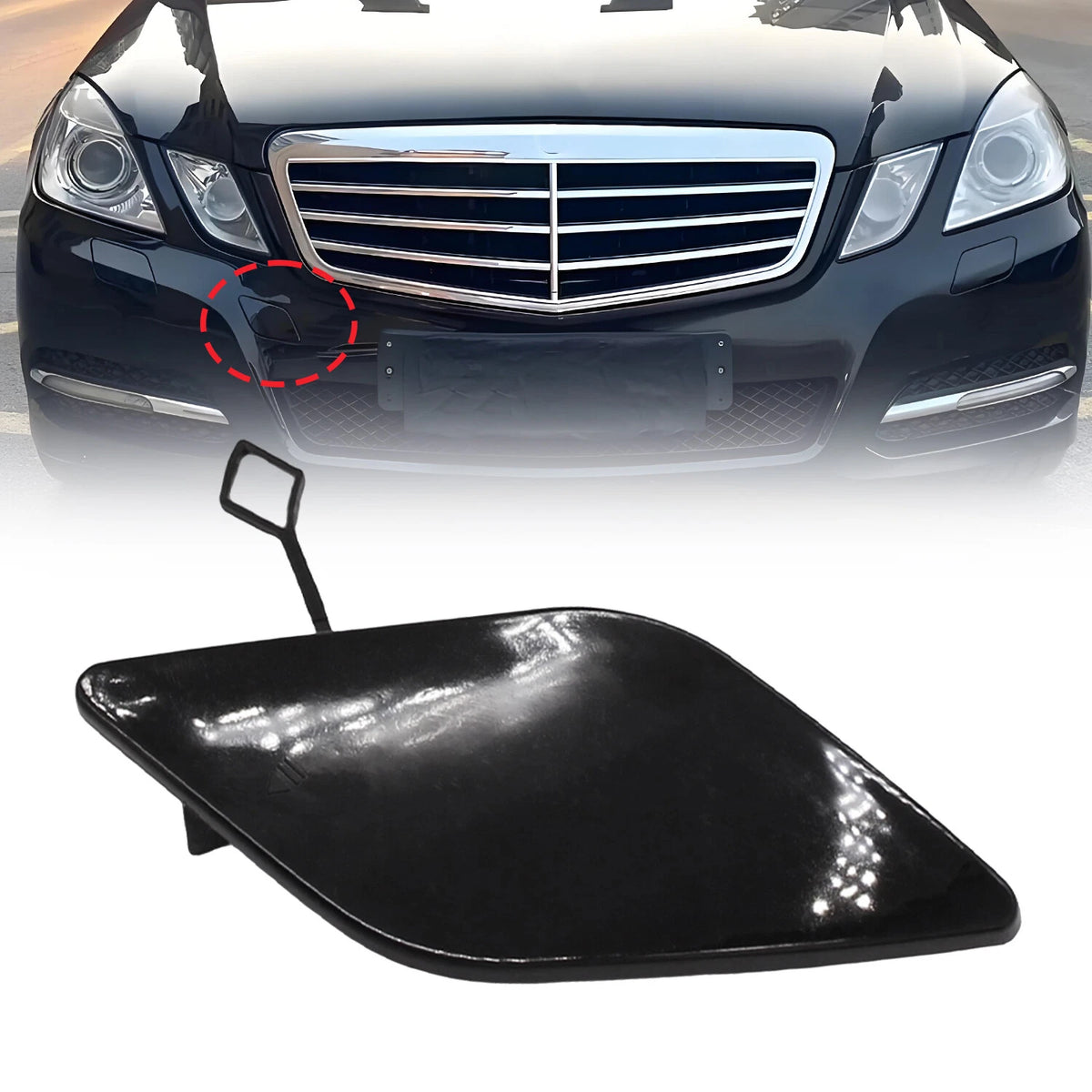 Front Bumper Tow Hook Cover Cap for Mercedes-Benz E350 (2010–2013) A2128850126