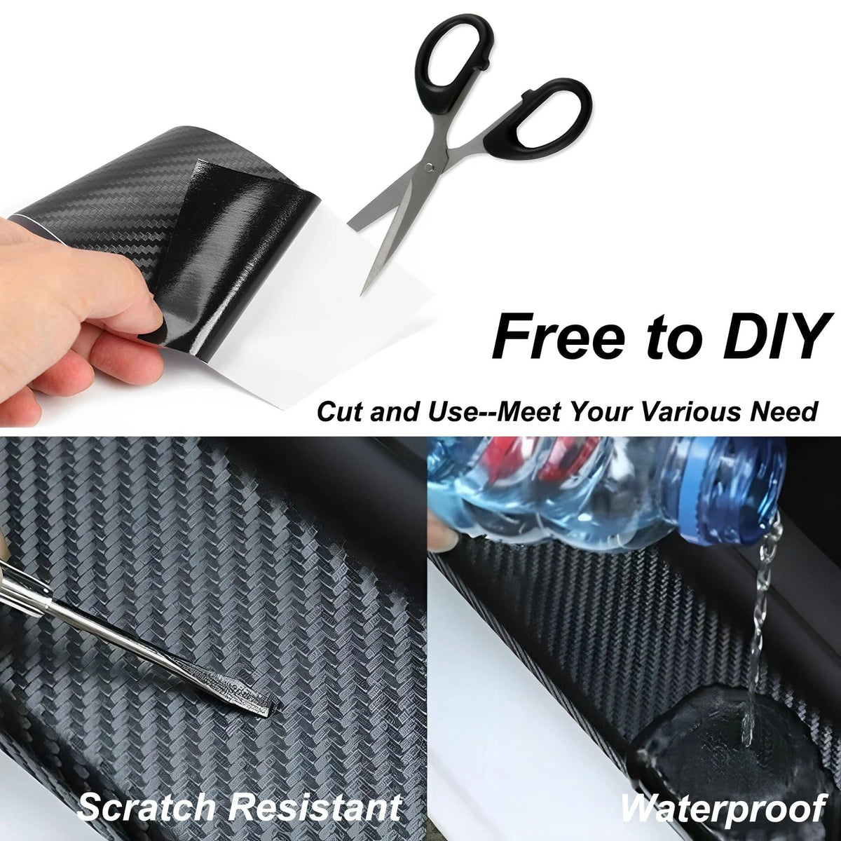 1in x 30ft Chrome Carbon Fiber Vinyl Tape for Automotive Use