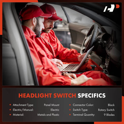 Headlight Switch for Dodge Ram 1500 2500 3500 (1994–1997) DS740T, 4882782, 4886449AA, 4886449AB