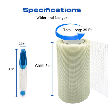 5in x 39FT RV Awning Repair Tape Kit - Transparent