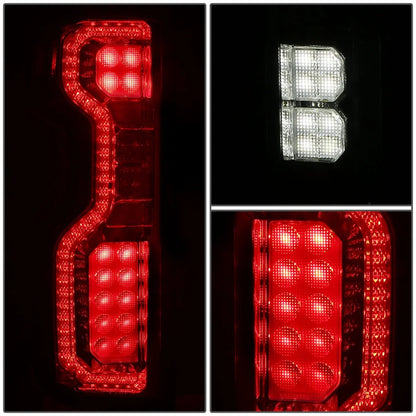 Full LED Chrome Red Tail Lights for Chevy Silverado 1500 WT LT 2500 HD (2019–2025)