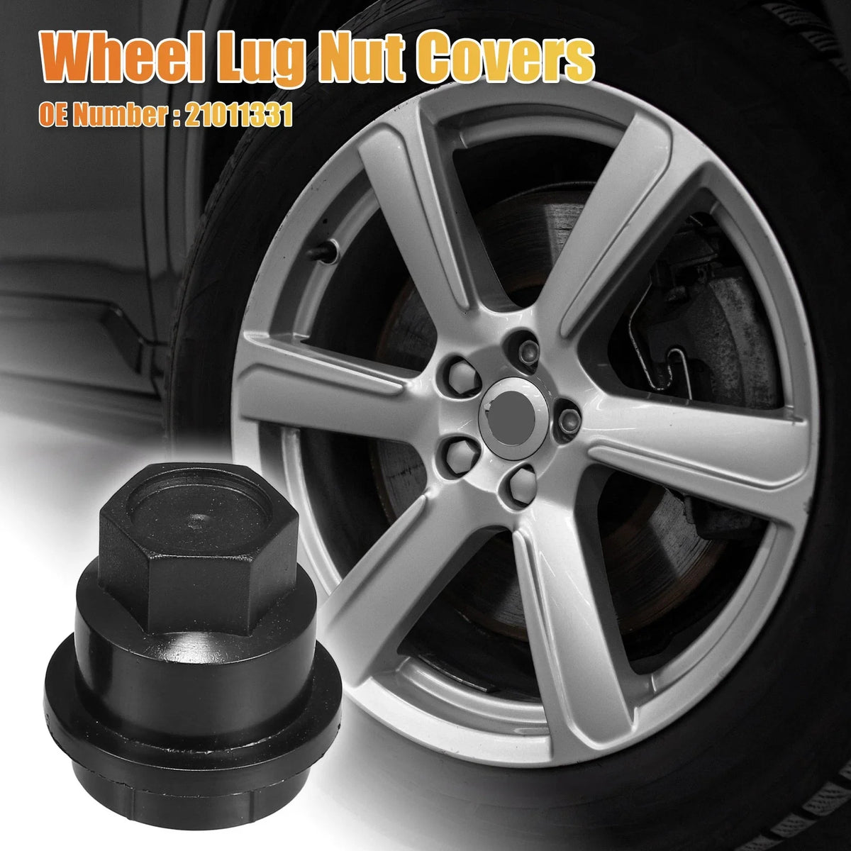 20 Pcs Wheel Lug Nut Covers No. 21011331 for Chevrolet Camaro (1997–2001) Black