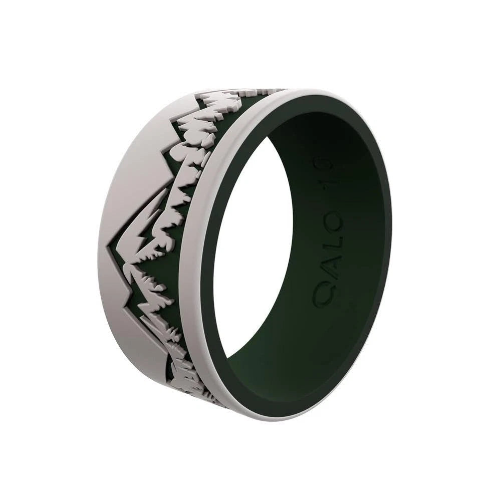QALO Men's Rubber Silicone Ring for Ridgeline (Frost & Forest 11)
