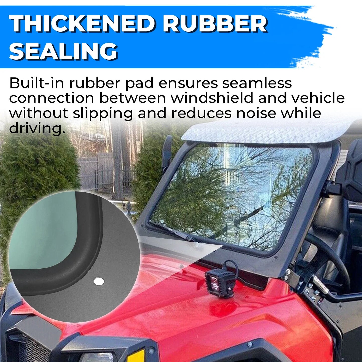 Full Glass Windshield with Wiper for Polaris RZR 570 800 XP 900 (2008–2014)