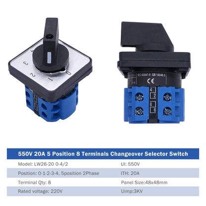 4 Position Changeover Switch for Universal Applications (20A 550V)