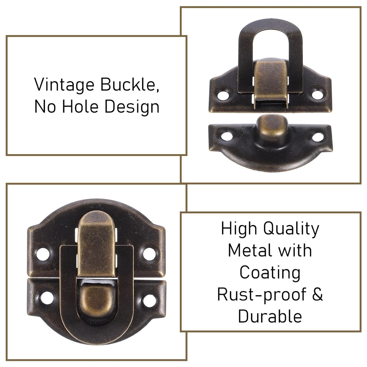 Set of 4 Antique Toggle Hasp Latch for Small Iron Duck Billed Latch