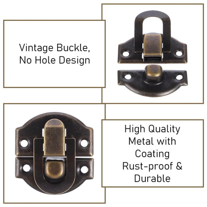 Set of 4 Antique Toggle Hasp Latch for Small Iron Duck Billed Latch