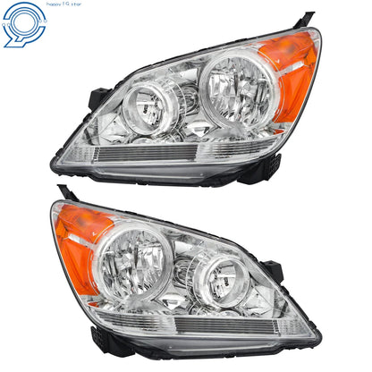 Set of 2 Chrome Halogen Front Headlights for Honda Odyssey (2005–2010)