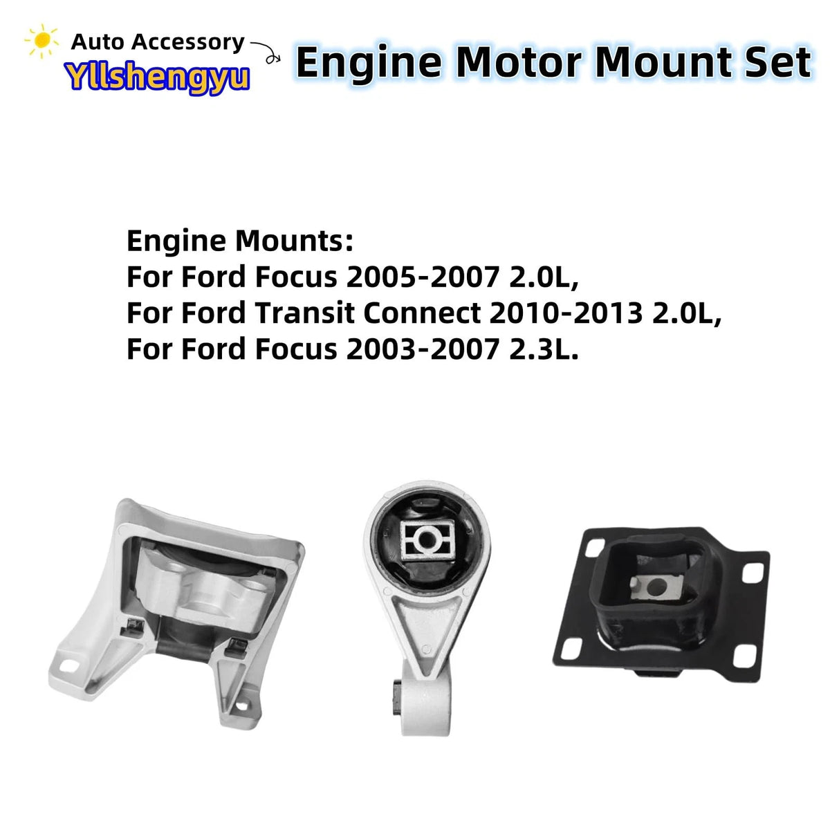 Engine Motor Transmission Mount Kit for Ford Transit Connect & Focus (2010–2013)