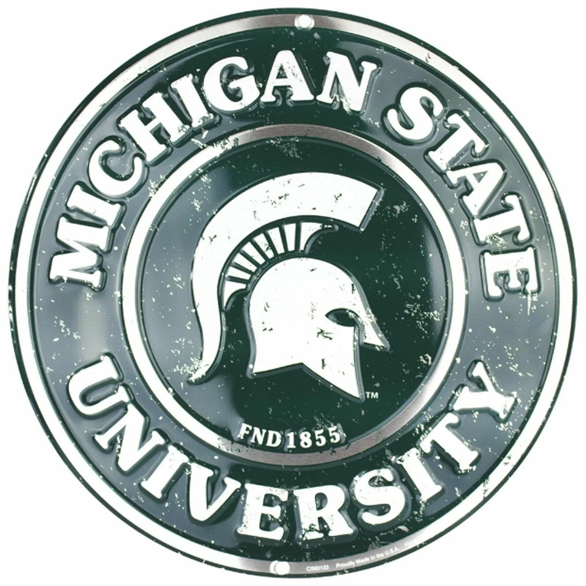 Michigan State University Spartans Embossed Metal Sign (12")