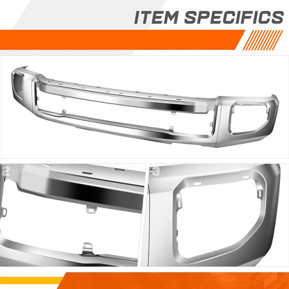 Front Bumper Face Bar for Ford F250 F350 Super Duty (2020–2022) w/Fog Light Holes