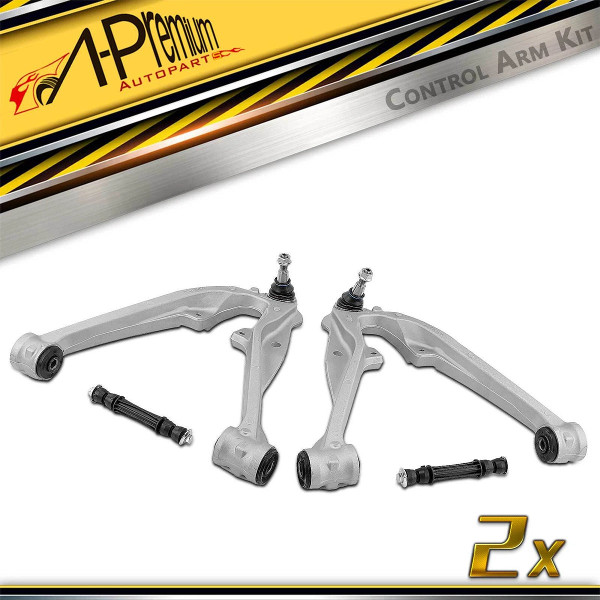Set of 4 Front Control Arm Ball Joint Sway Bar Link for Chevy Silverado 1500 (22853473, 22853474, CMS501184, CMS501185, K700432)