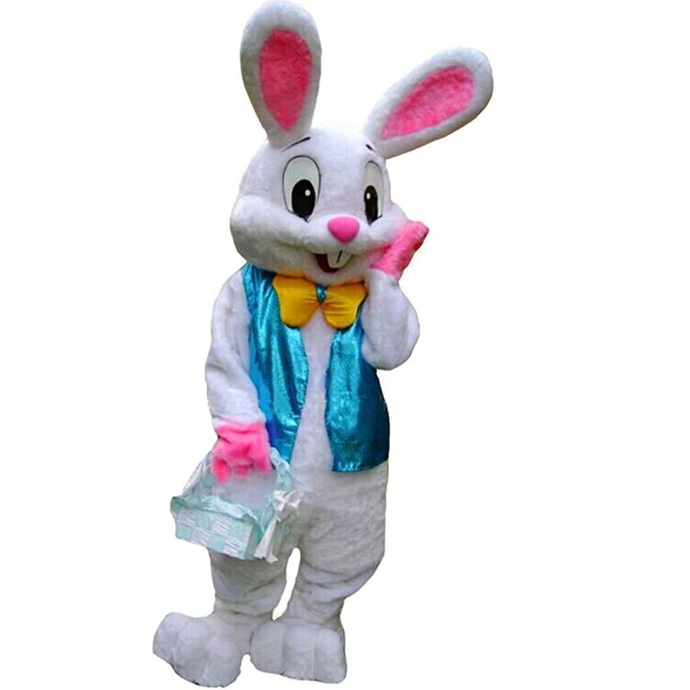 Easter Rabbit Bunny Mascot Costume for Adults - Large, White