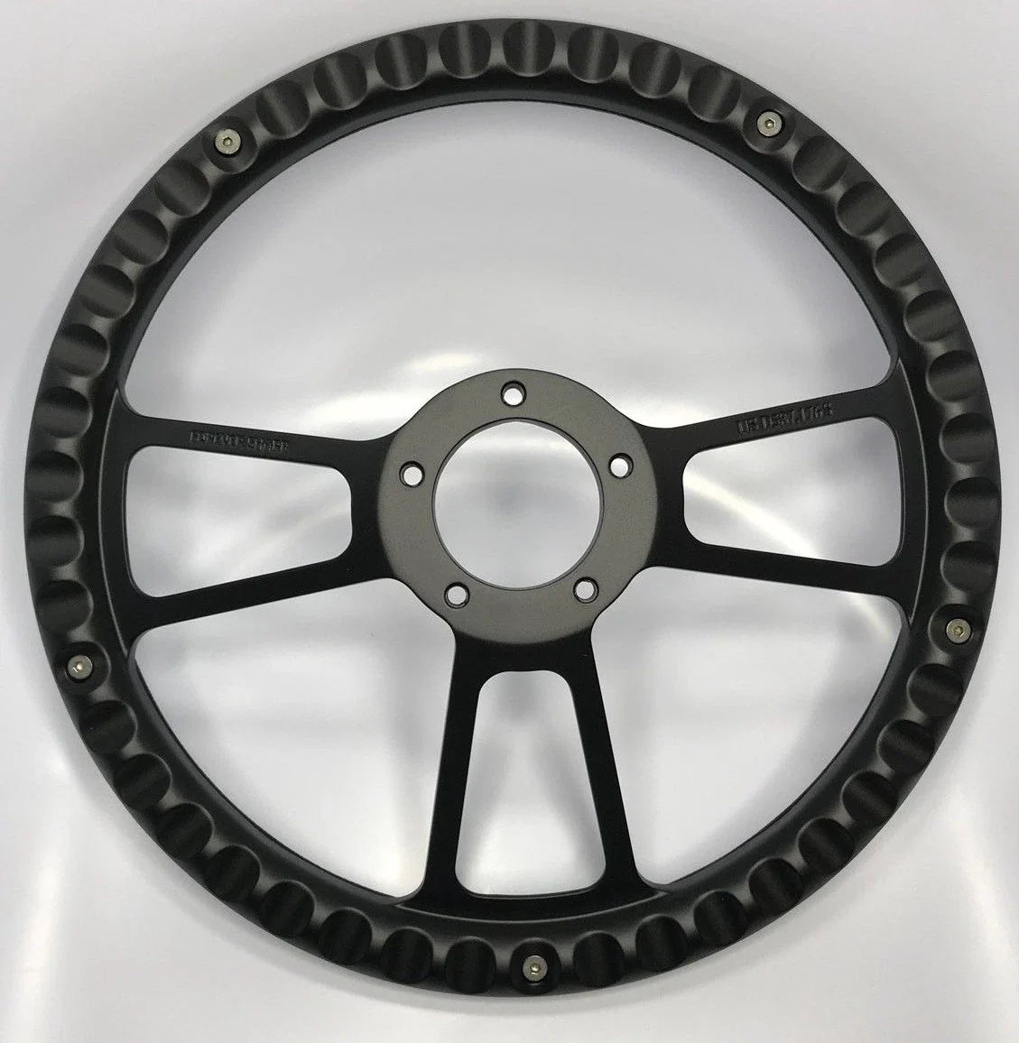 14 Inch Black Billet Slotted Steering Wheel with Bowtie Horn for Chevy (1969–1972)