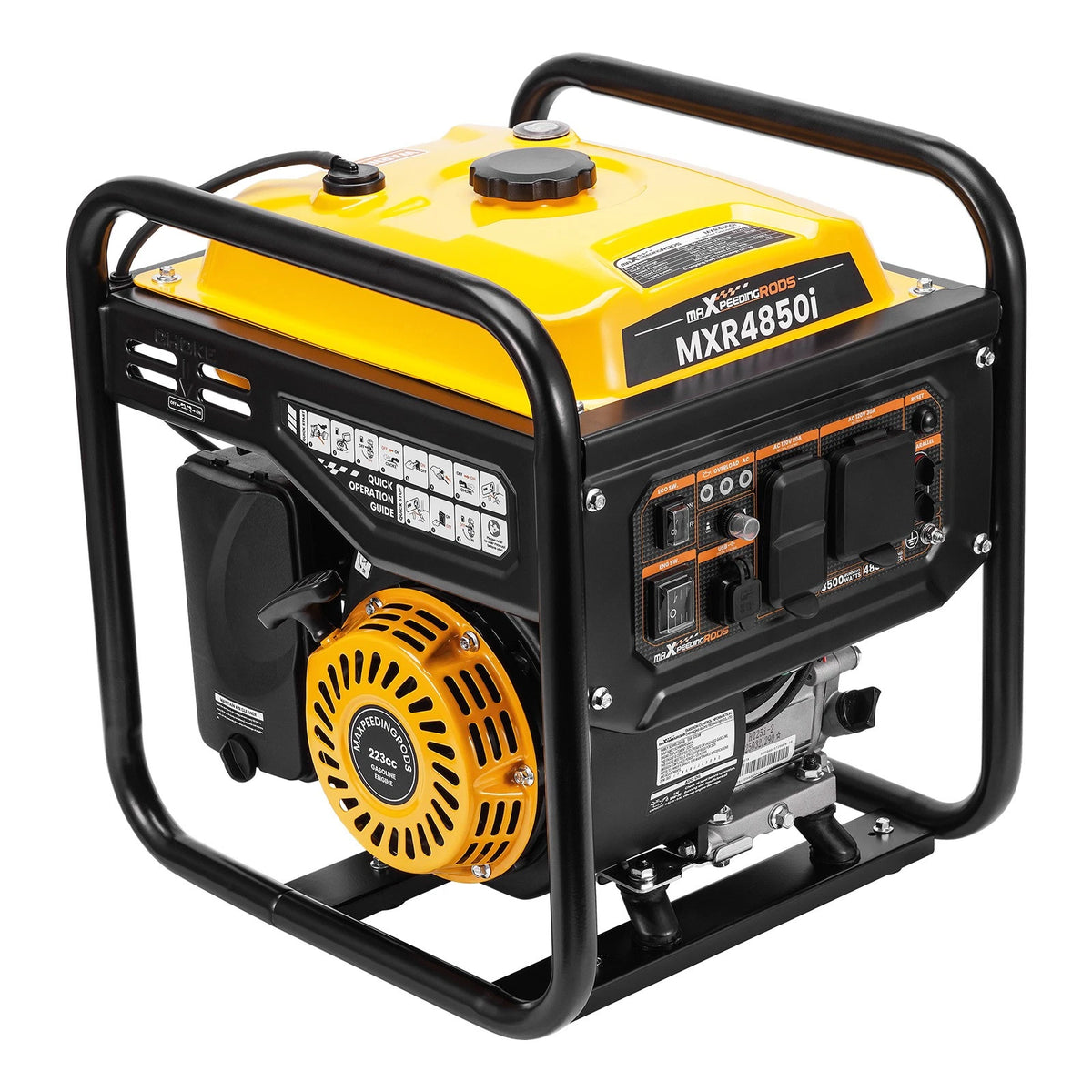 Quiet 72dB Portable Generator 3500W Gas Power 223cc with ECO Mode