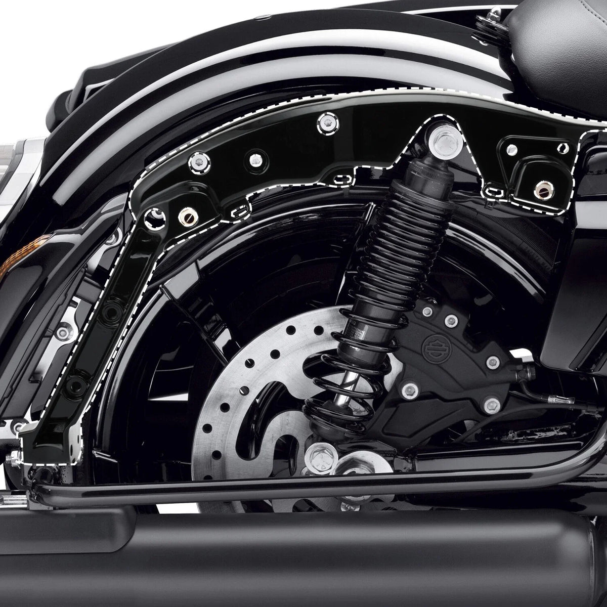 2X Rear Fender Support Kit for Harley Touring Street Road Glide (2014–2024)