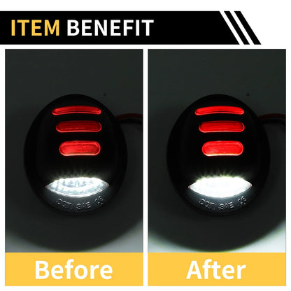 2pcs License Plate Light White Red for Ford F-150 F-250 F-350 (1990–2001)