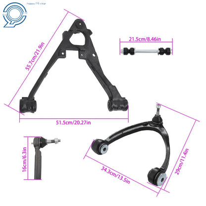 Set of 8 Front Upper and Lower Control Arms Kit for GMC Yukon Cadillac Escalade (2007–2014)
