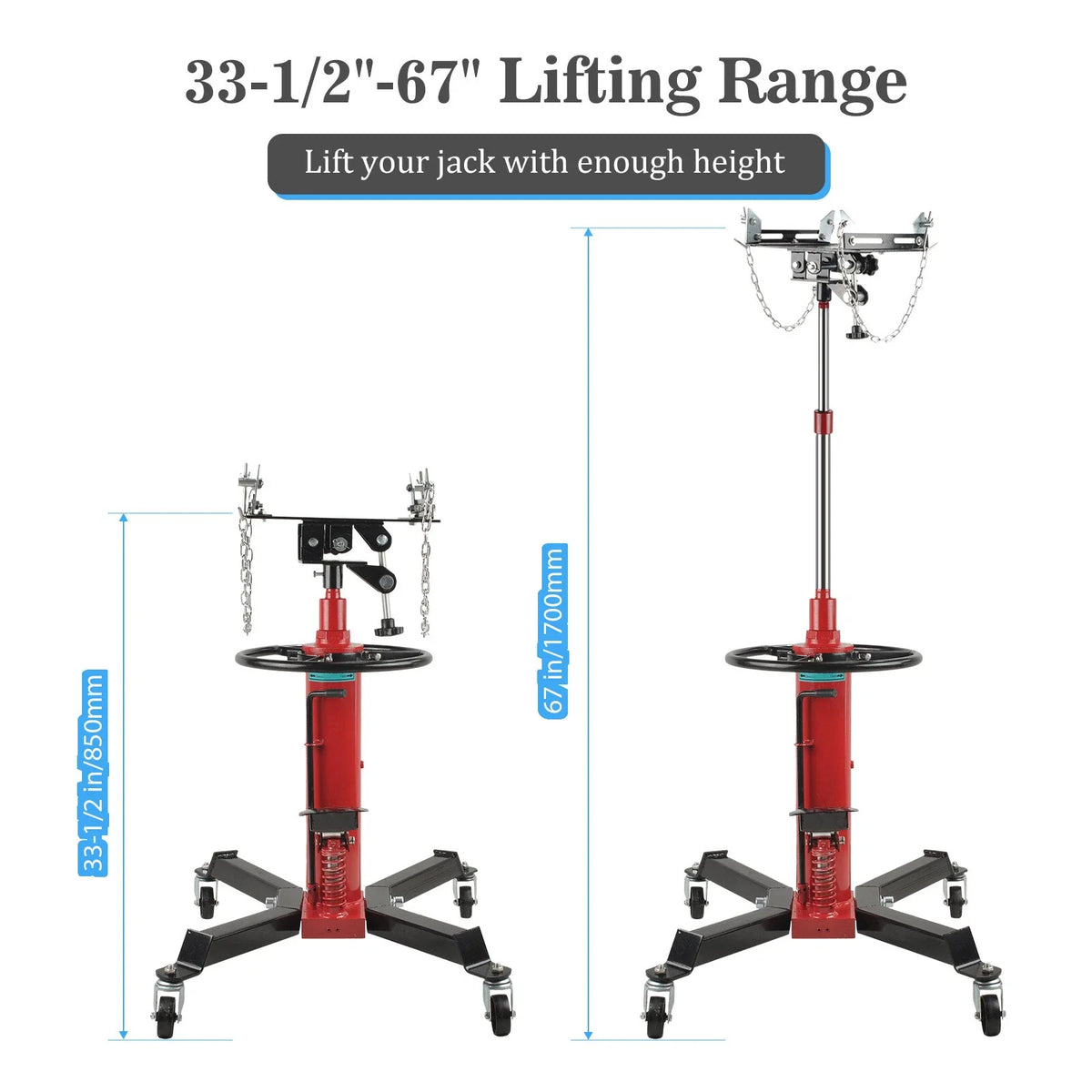 2X 1100 LBS 2 Stage Hydraulic Transmission Jack for Universal