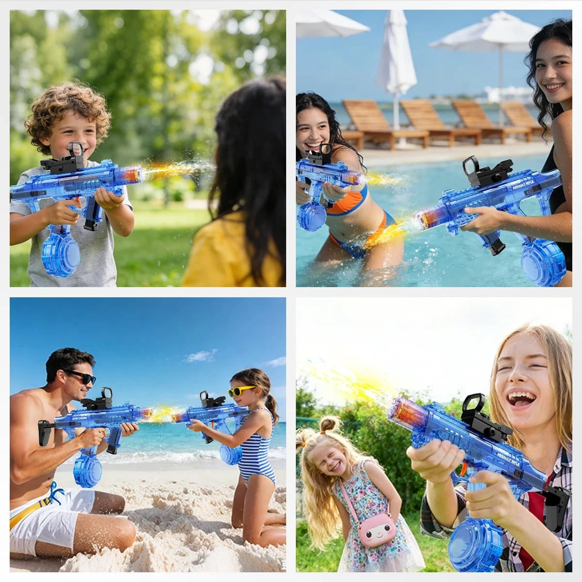 Electric Water Gun with LED Light-Up for Kids and Adults