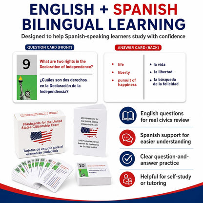US Citizenship Flash Cards 2026 (3.5 x 2.5 inches, White)