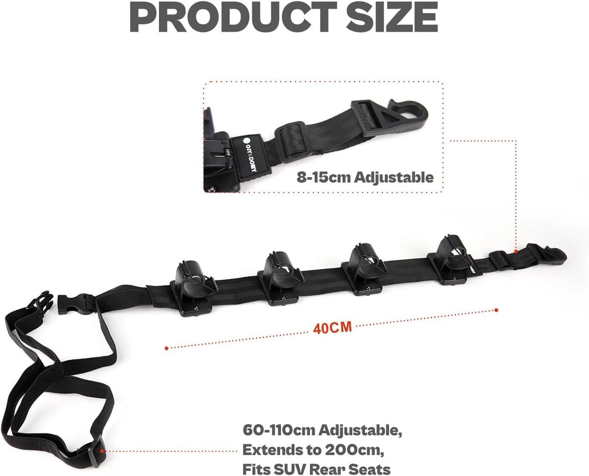 4-Rod Holder for Cars - Secure Grip Fishing Gear Organizer