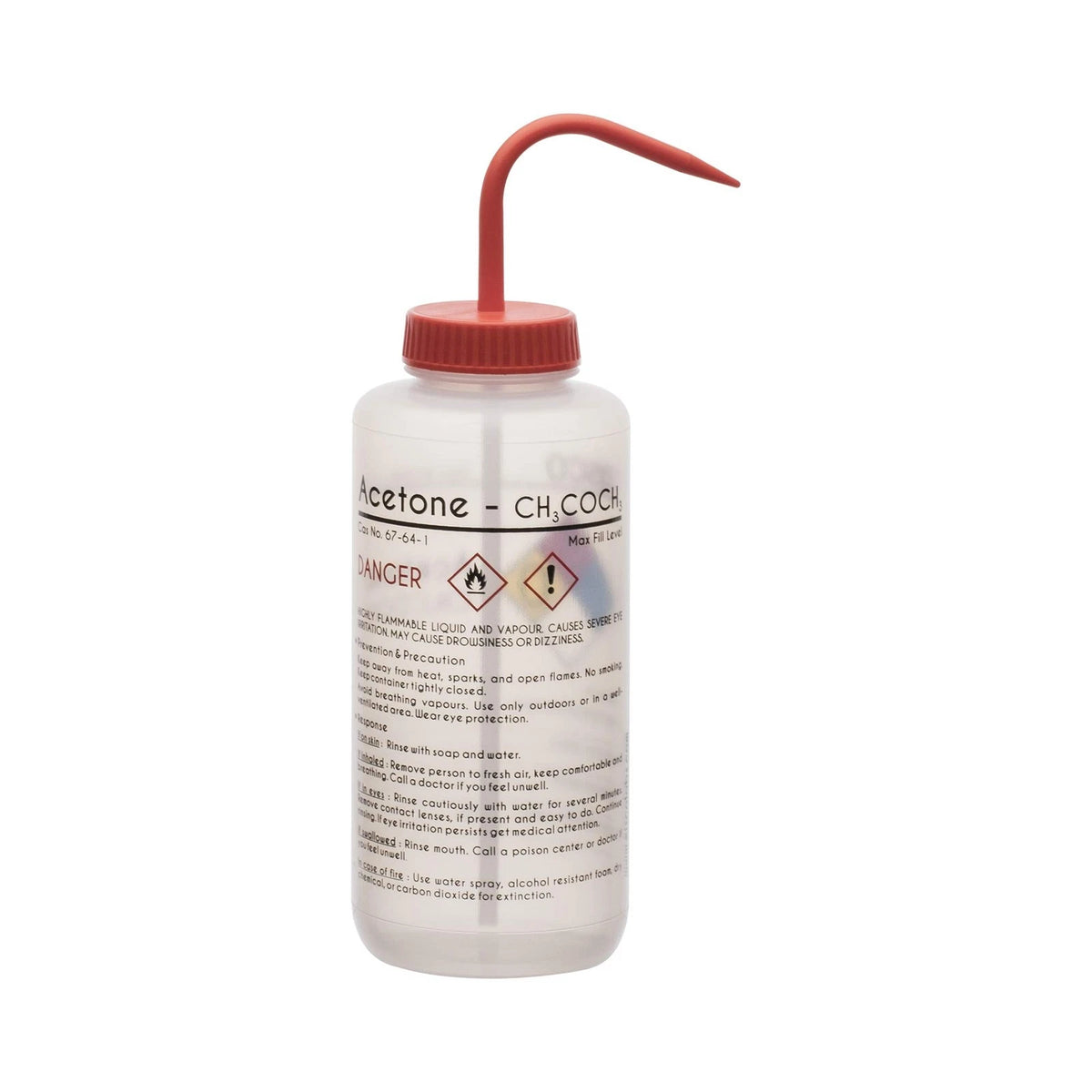 500mL Acetone Wash Bottle - Low Density, 4 Color