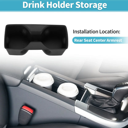 Rear Seat Center Armrest Cup Holder Organizer for Toyota RAV4 (2019–2021) TPE