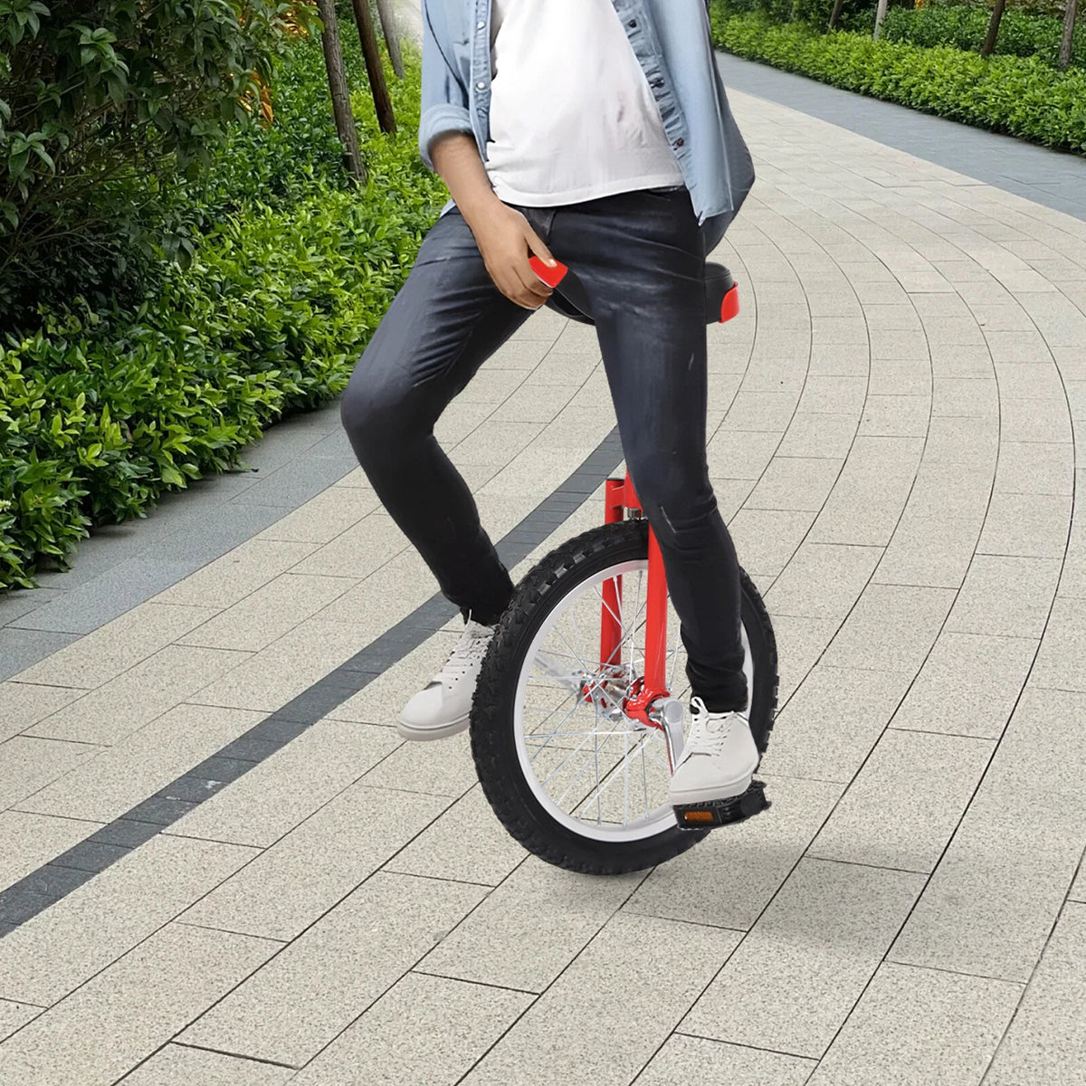 16" Unicycle for Adults Kids - Adjustable Balance Exercise Bike