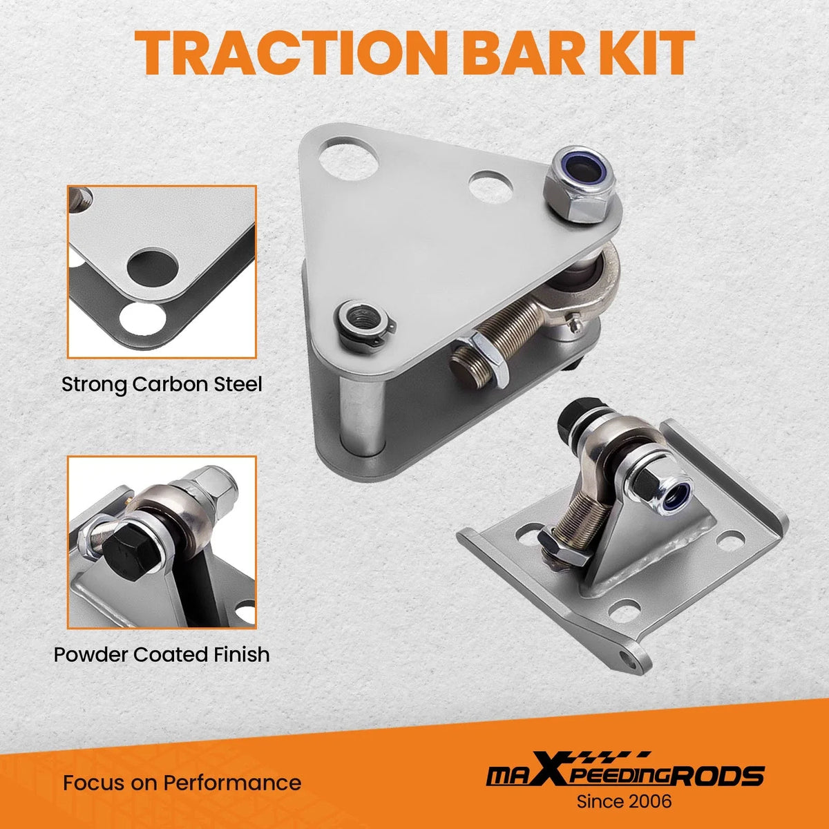 Traction Bars Kit for Plymouth Valiant (1960–1966) Tie Plates, Shock Mounts
