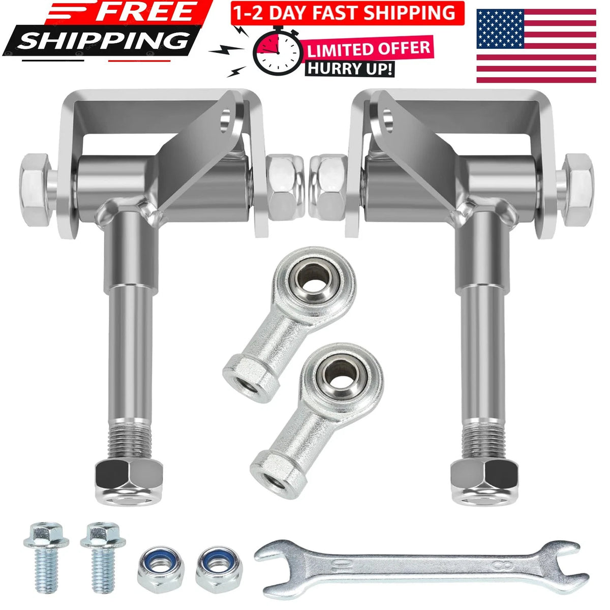 Steering Spindle Bracket Set for Go Kart 5/8" Axle 3-3/4" with Rod End