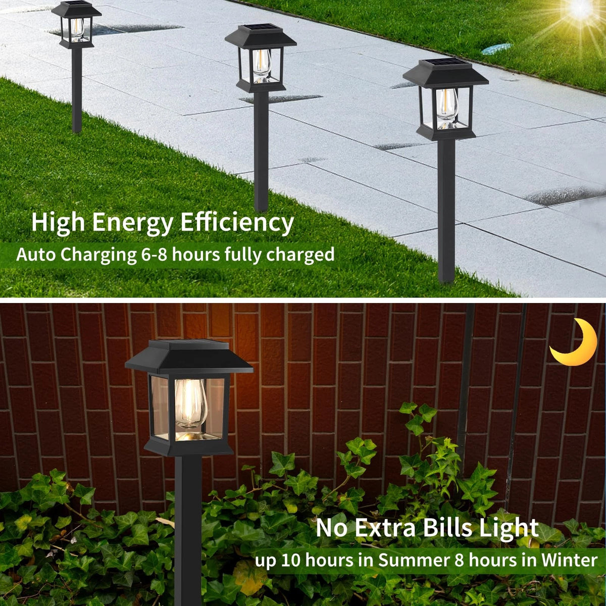 12X Solar Lights for Outdoor Use (3000K, Waterproof, Auto On/Off)