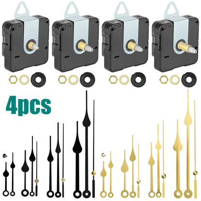 Set of 4 DIY Wall Clock Movement Mechanism Replacement Parts Kit
