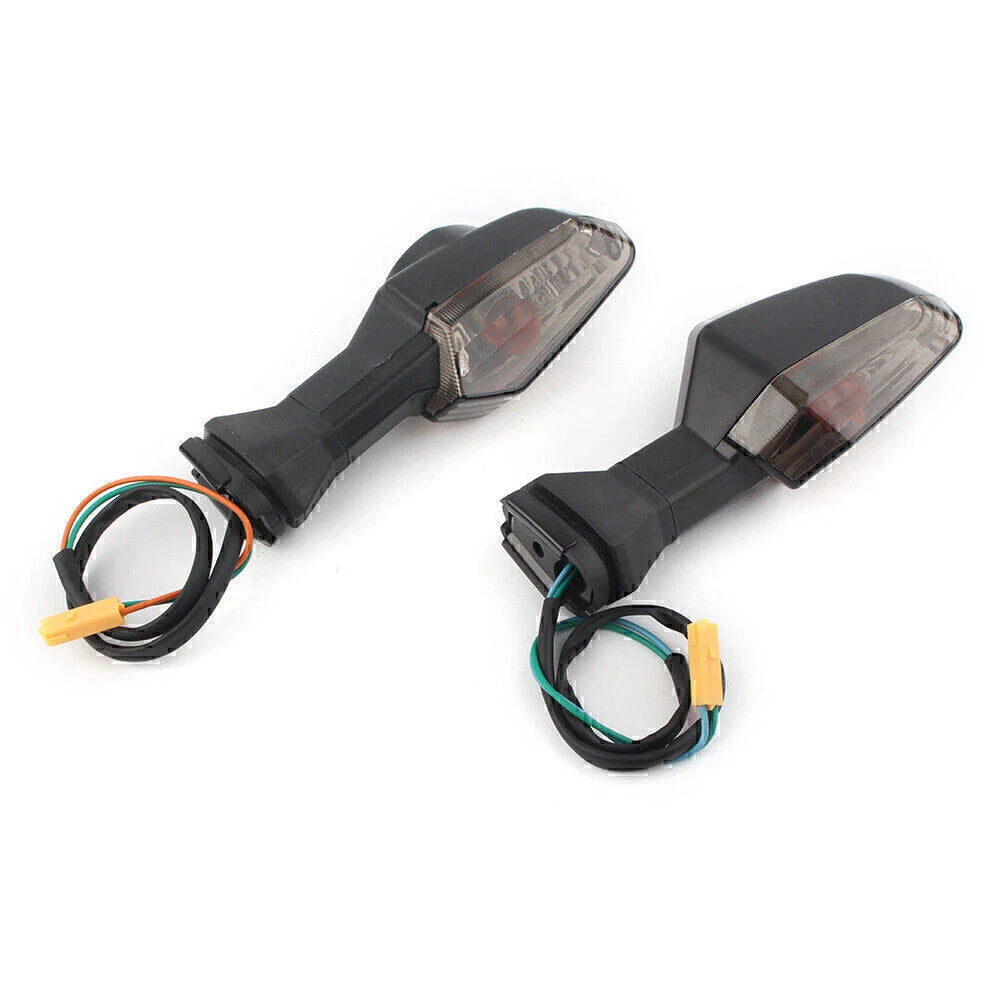 Pair Black Lens Motorcycle Rear Turn Signal Lights for Kawasaki Ninja (2013-2018)