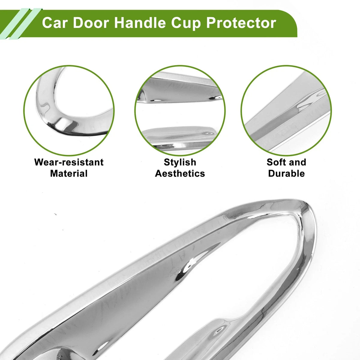 Door Handle Cup Protector for Ford Fusion Mondeo (2013–2018) Silver Tone