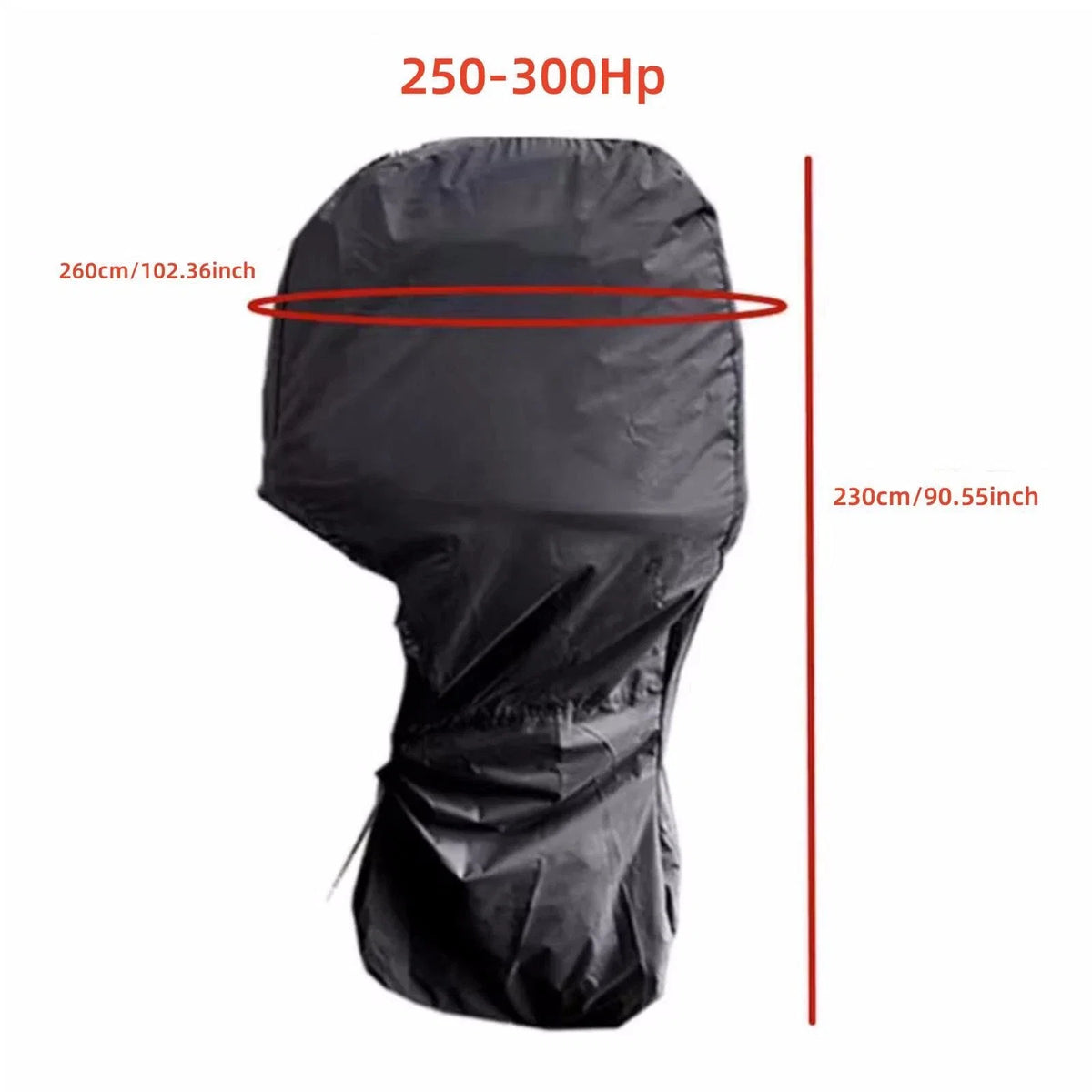 Waterproof Outboard Motor Cover for 250-300 HP Boat Engines (Full Coverage)