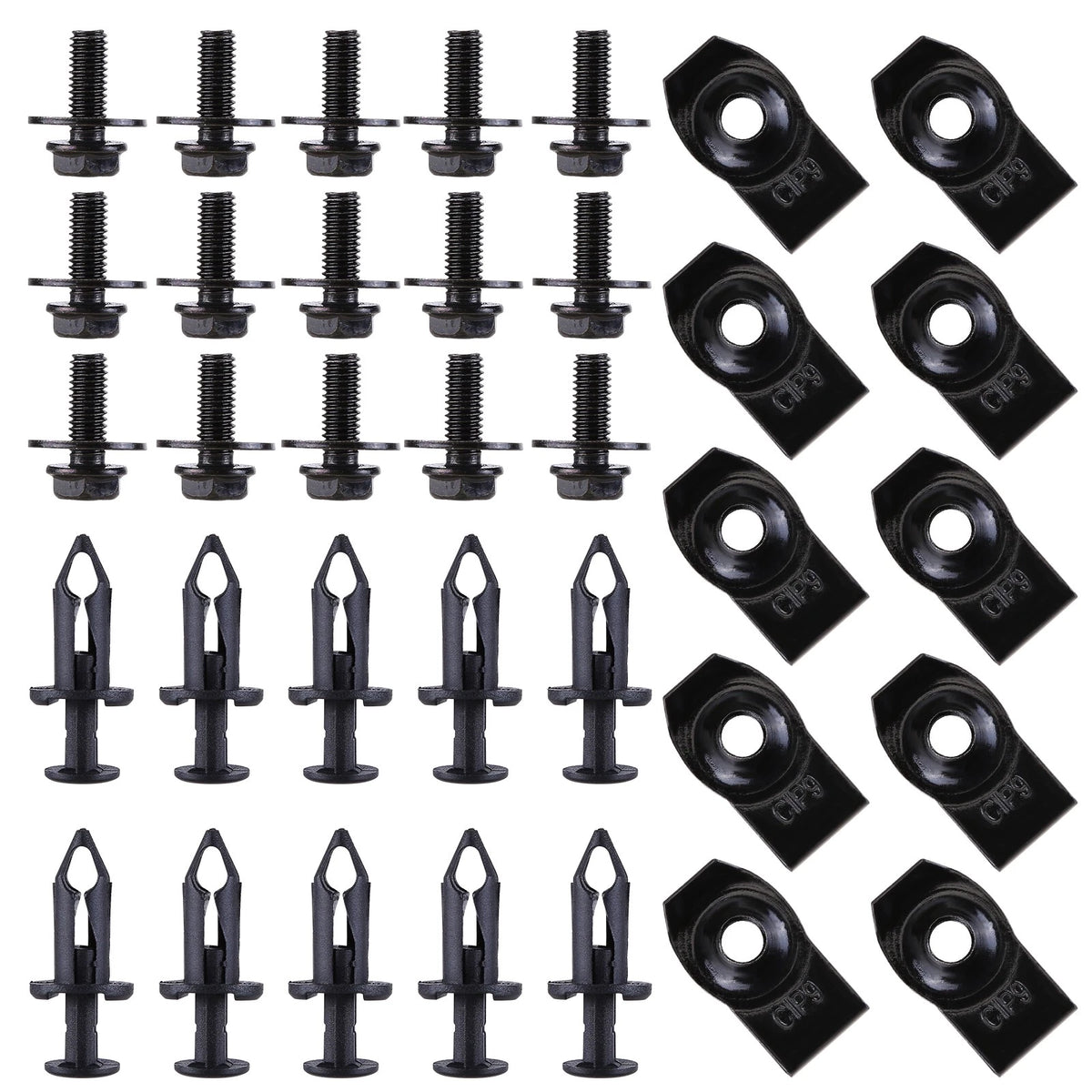 35pcs Engine Under Cover Splash Shield Fastener Bolts & U-Nut Clips for (150171197)