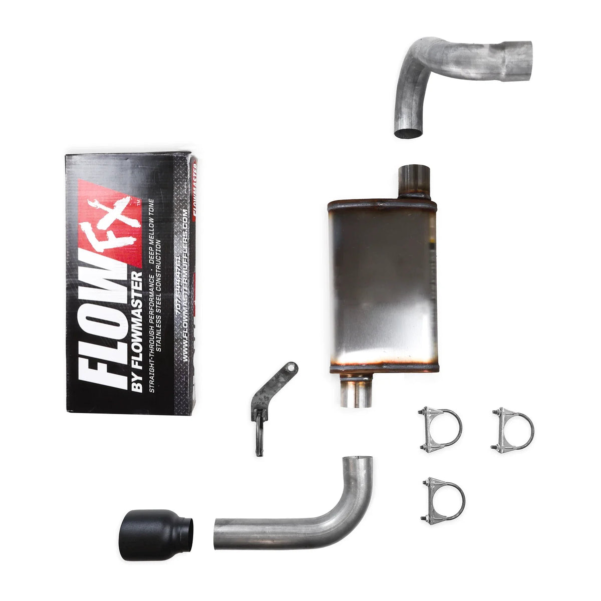2.5" Single Exhaust Kit for Jeep Wrangler (2018–2025) FlowFX DBL Wall Black Tip
