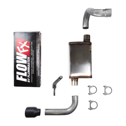 2.5" Single Exhaust Kit for Jeep Wrangler (2018–2025) FlowFX DBL Wall Black Tip