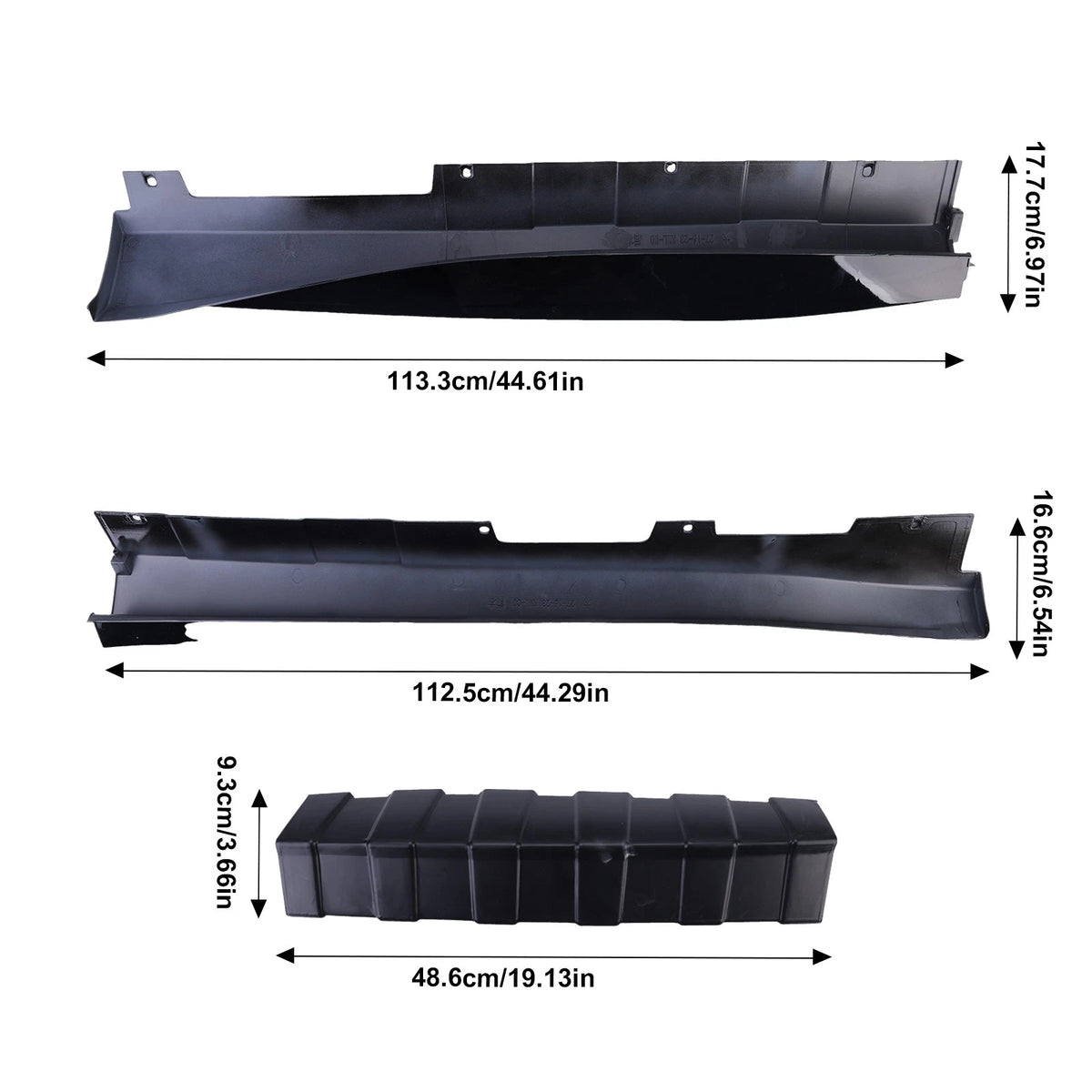 Set of 2 Gloss Black Side Skirt Extensions for Chevy Camaro LT SS RS (2016–2024)