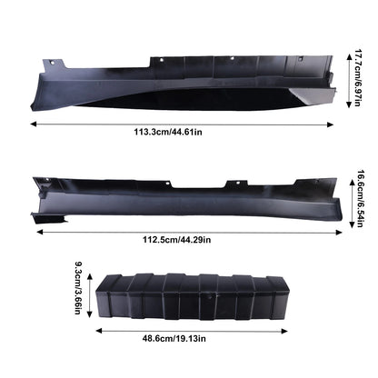 Set of 2 Gloss Black Side Skirt Extensions for Chevy Camaro LT SS RS (2016–2024)