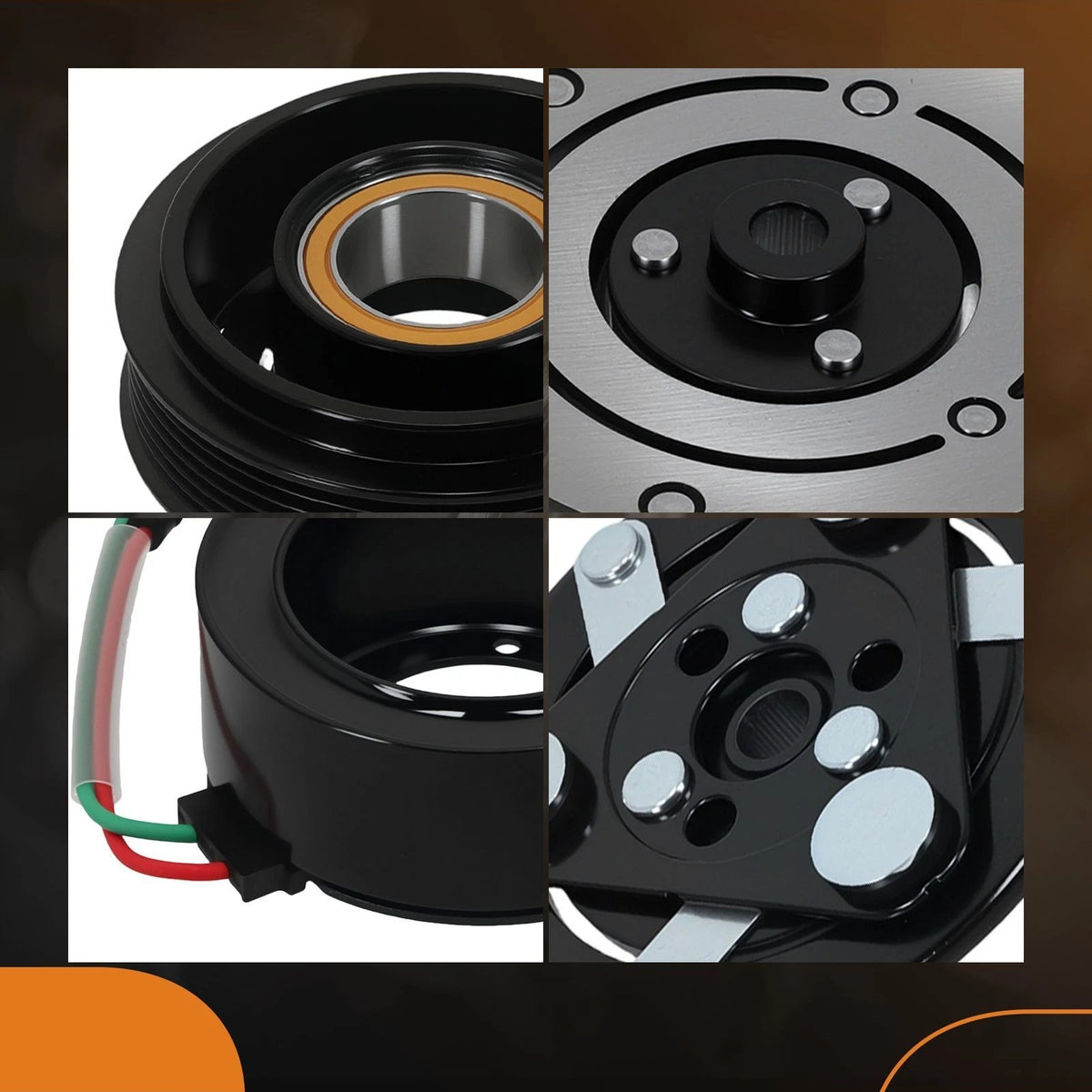 6PK AC Compressor Clutch Kit for Honda Civic 1.7L (2001–2005) 38810PLMA11, KCW9MT