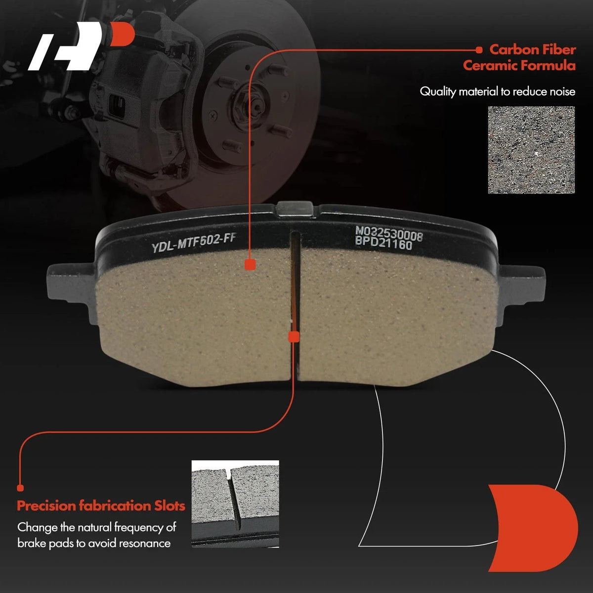 Set of 4 Rear Ceramic Brake Pads for Honda Clarity (2017–2021)